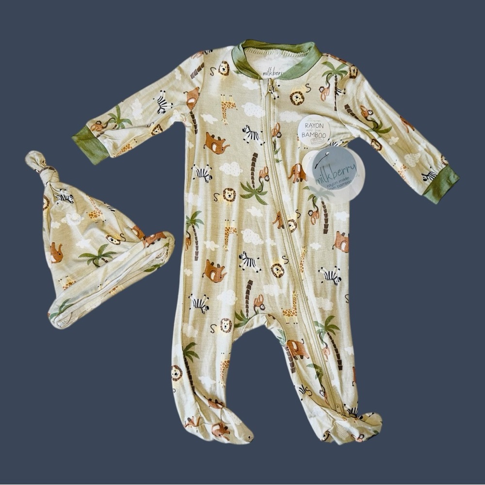 NWT Milkberry Bamboo Footie Set